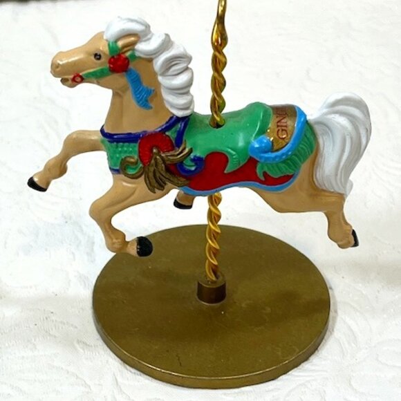 VTG1989 Hallmark Christmas Carousel Horse Ginger Number 4 Ornament/Table Decor - Picture 2 of 8